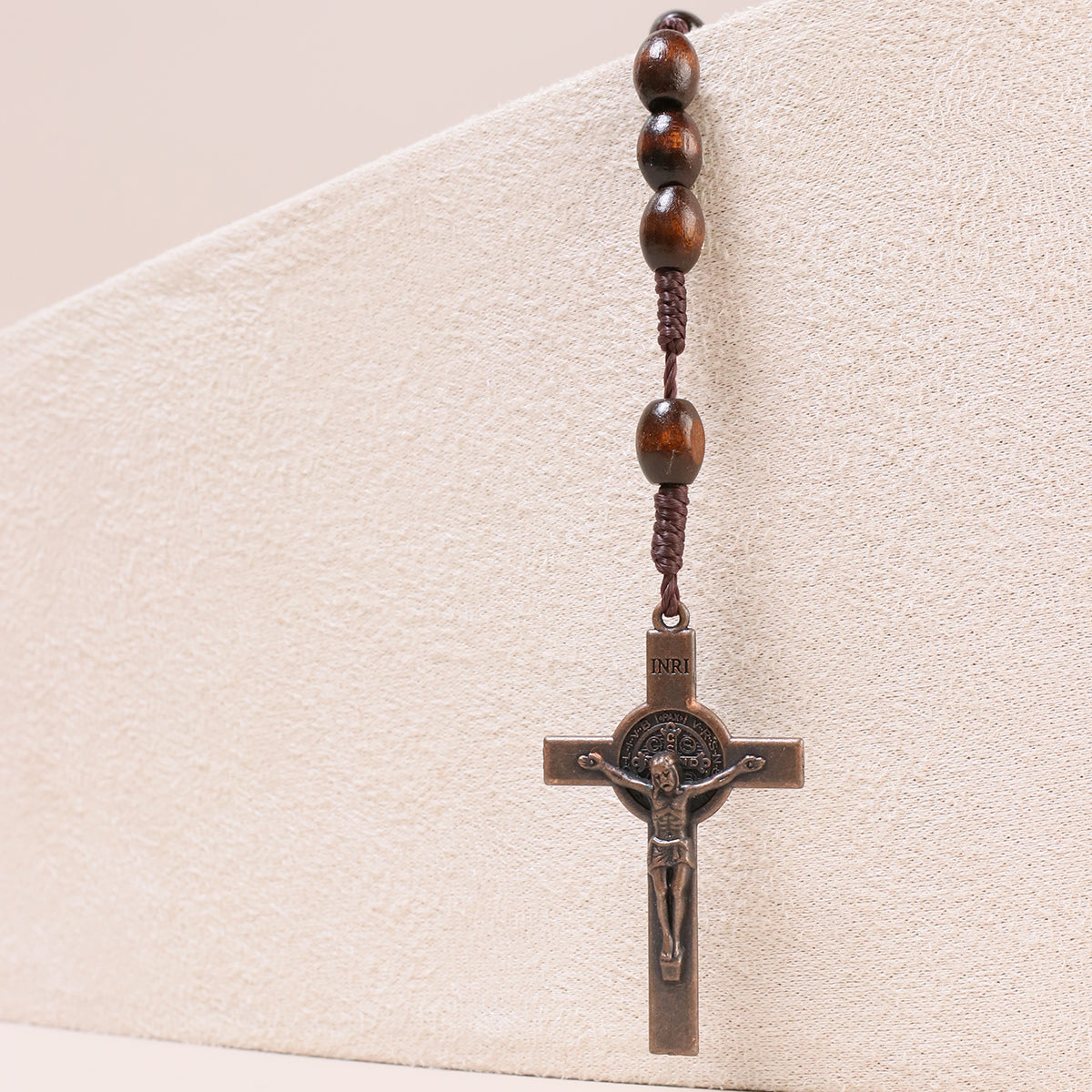 Wood Rosary Prayer Wooden Beads Necklace Catholic Saint