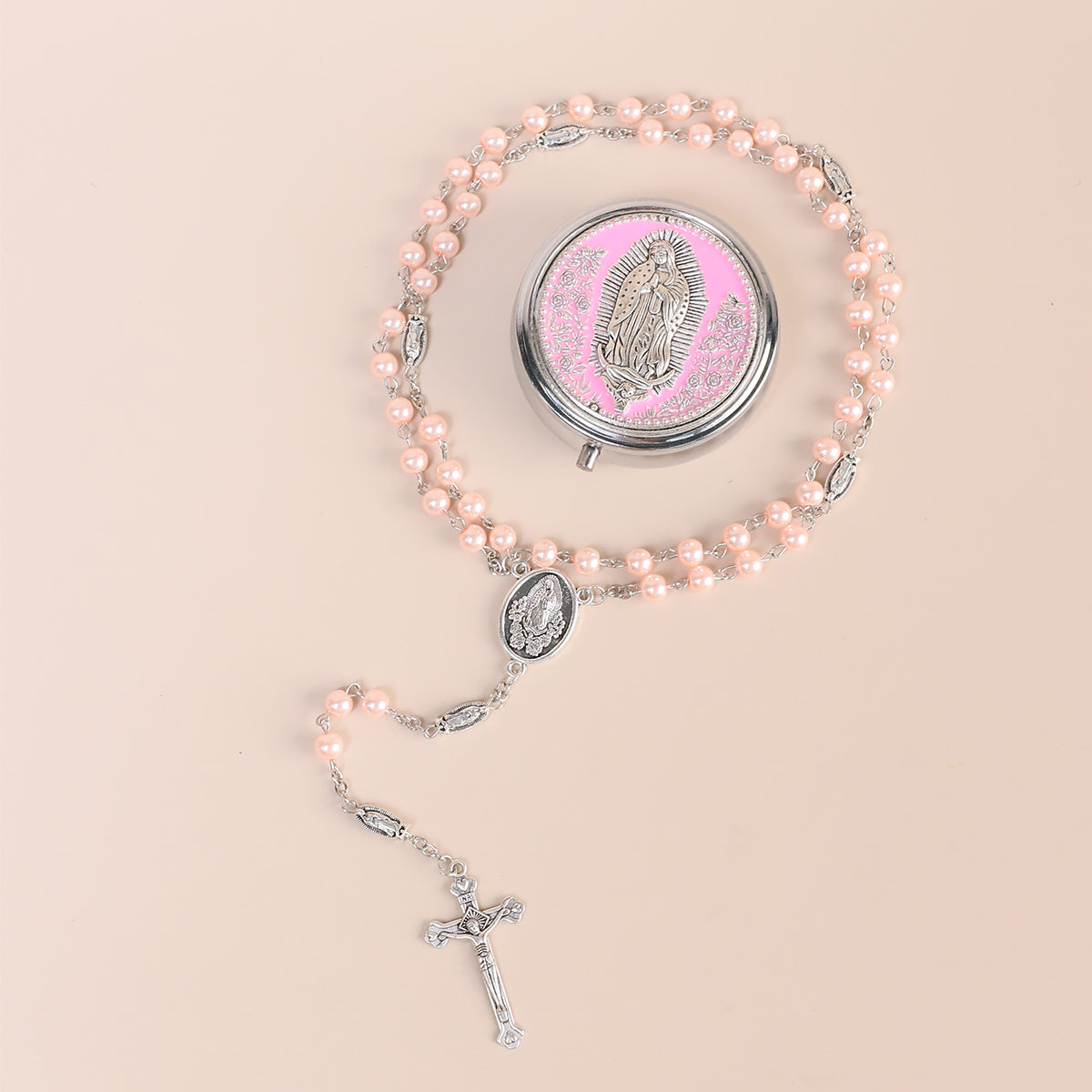 Glass Pearl Beads Catholic for men and women,Hematite Stone Saint Benedict Rosary,Bead Necklace