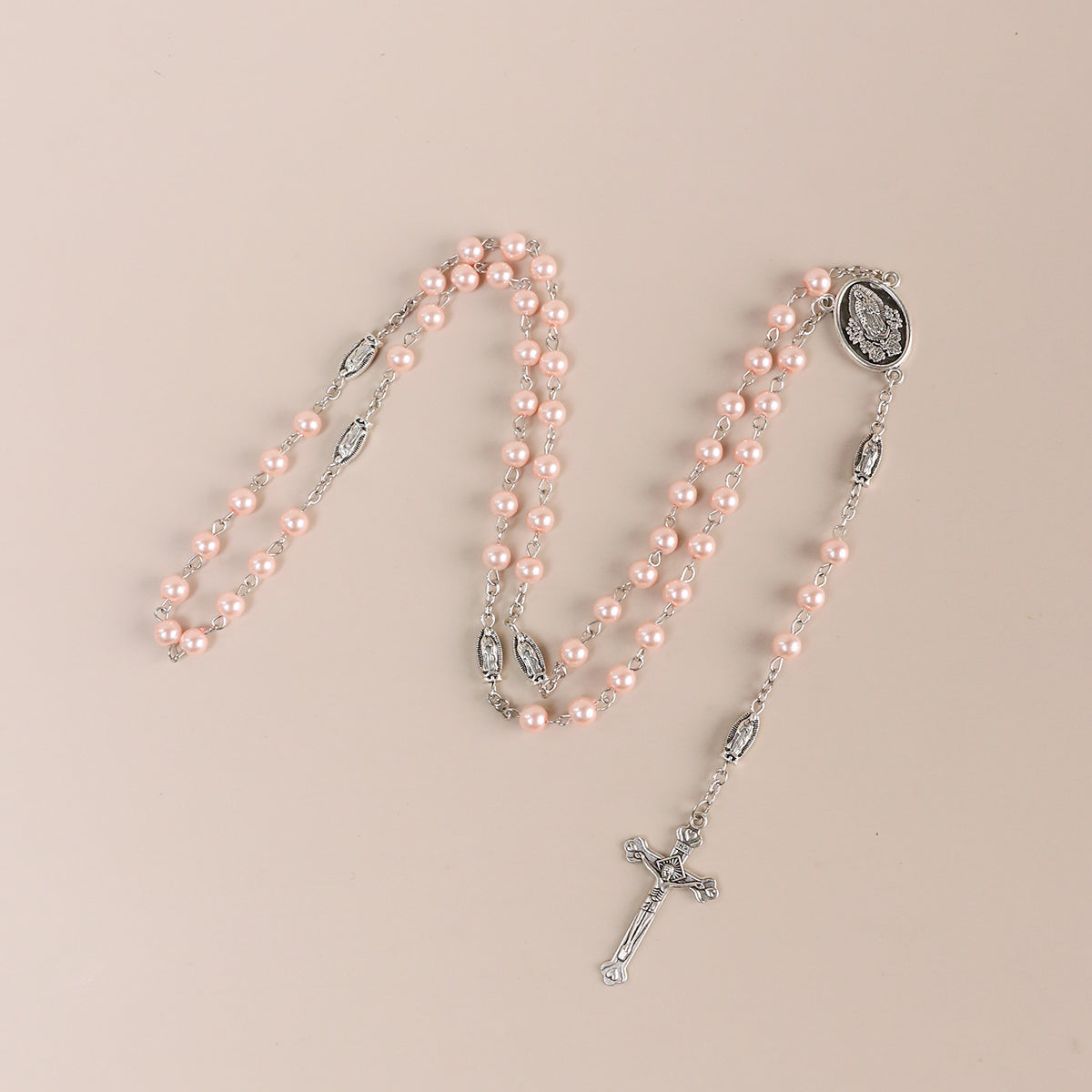 Glass Pearl Beads Catholic for men and women,Hematite Stone Saint Benedict Rosary,Bead Necklace