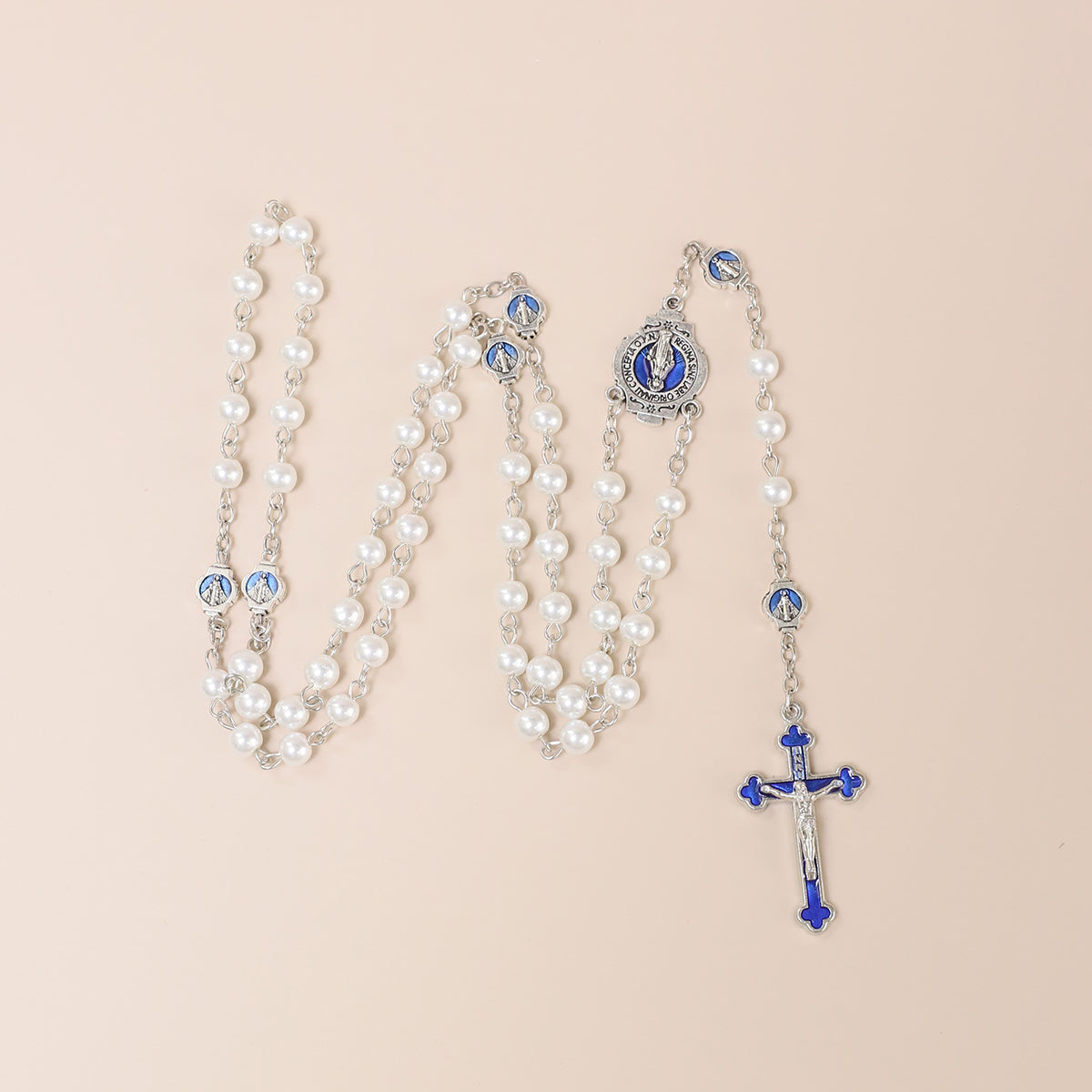 Glass Pearl Beads Catholic for men and women,Hematite Stone Saint Benedict Rosary,Bead Necklace