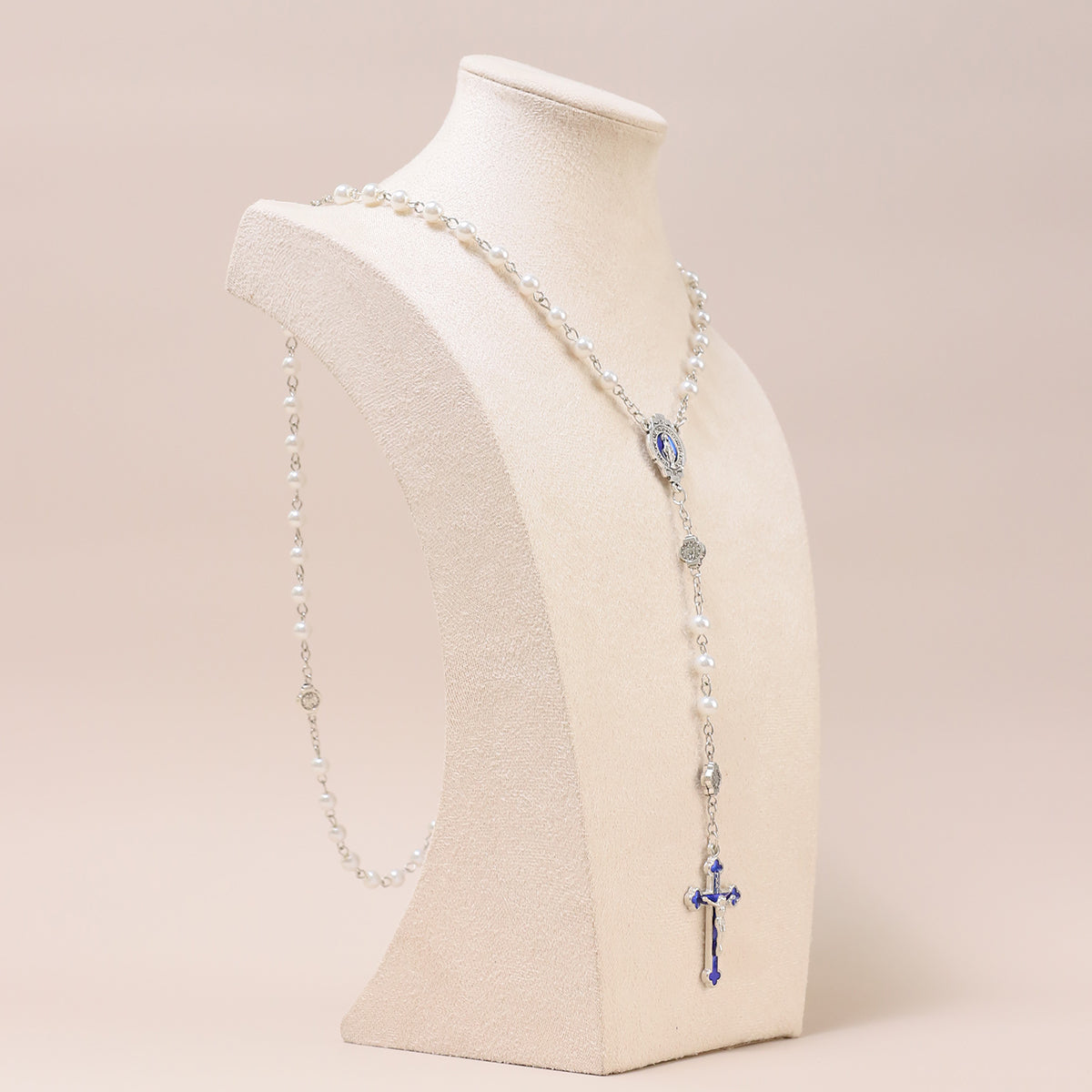 Glass Pearl Beads Catholic for men and women,Hematite Stone Saint Benedict Rosary,Bead Necklace