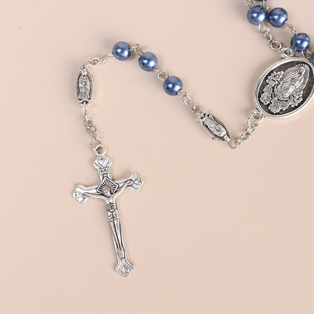 Glass Pearl Beads Catholic for men and women,Hematite Stone Saint Benedict Rosary,Bead Necklace