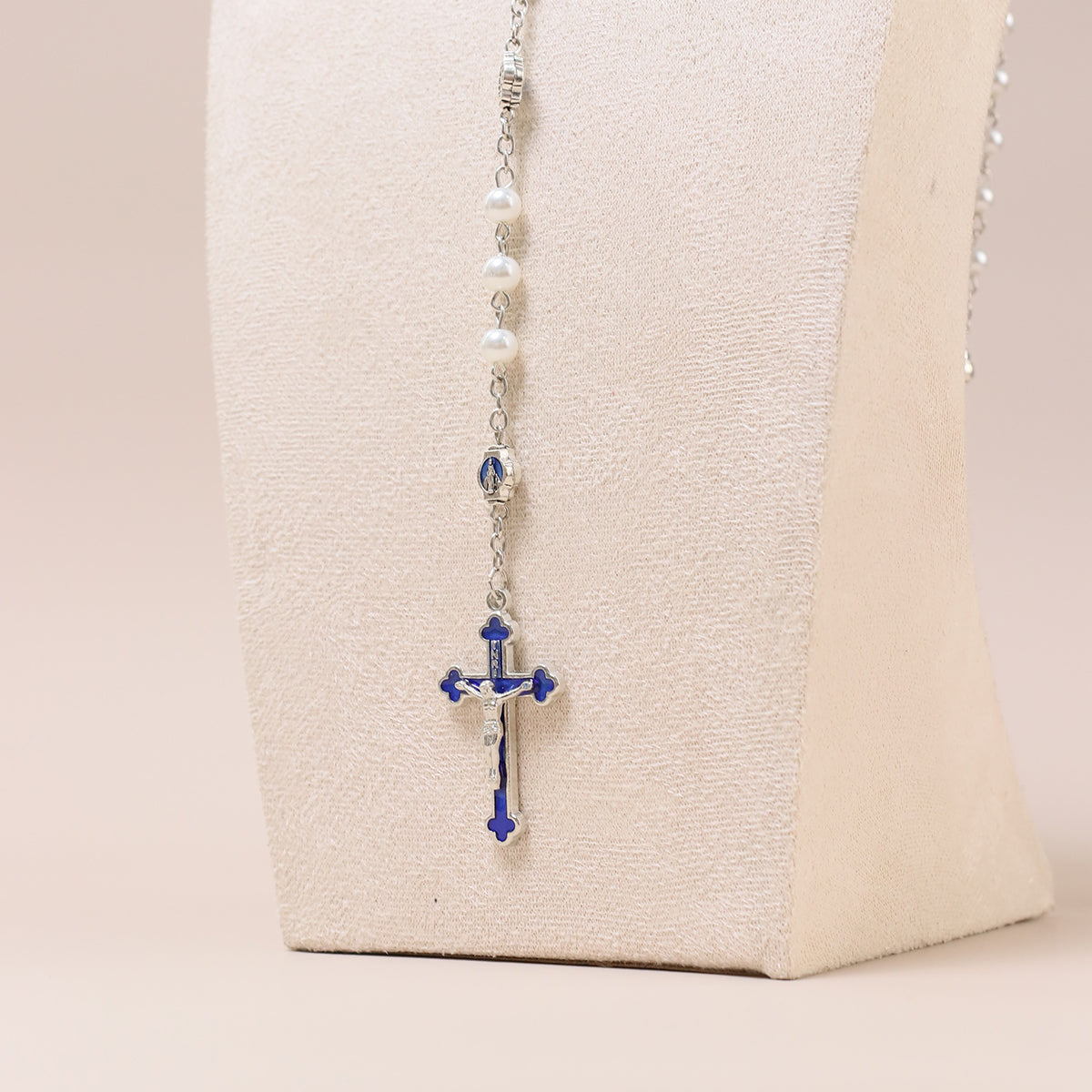 Glass Pearl Beads Catholic for men and women,Hematite Stone Saint Benedict Rosary,Bead Necklace