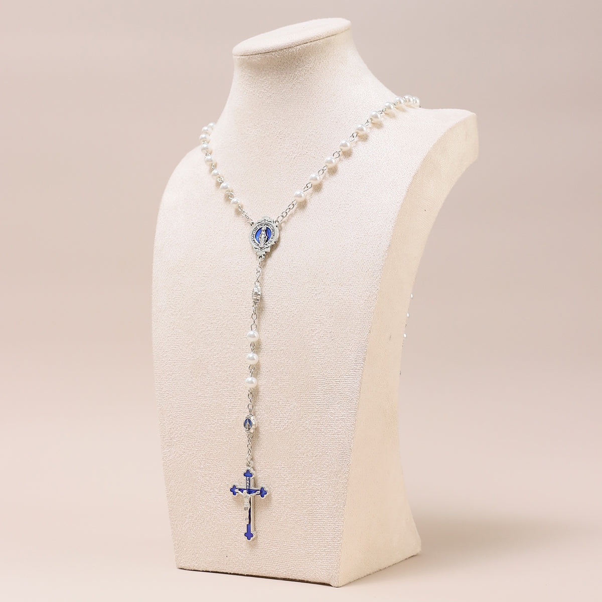 Glass Pearl Beads Catholic for men and women,Hematite Stone Saint Benedict Rosary,Bead Necklace