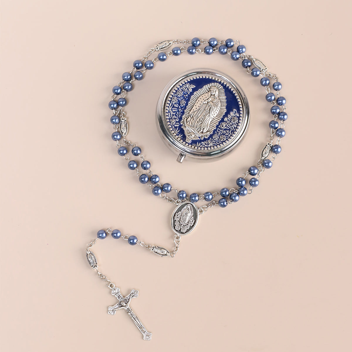 Glass Pearl Beads Catholic for men and women,Hematite Stone Saint Benedict Rosary,Bead Necklace