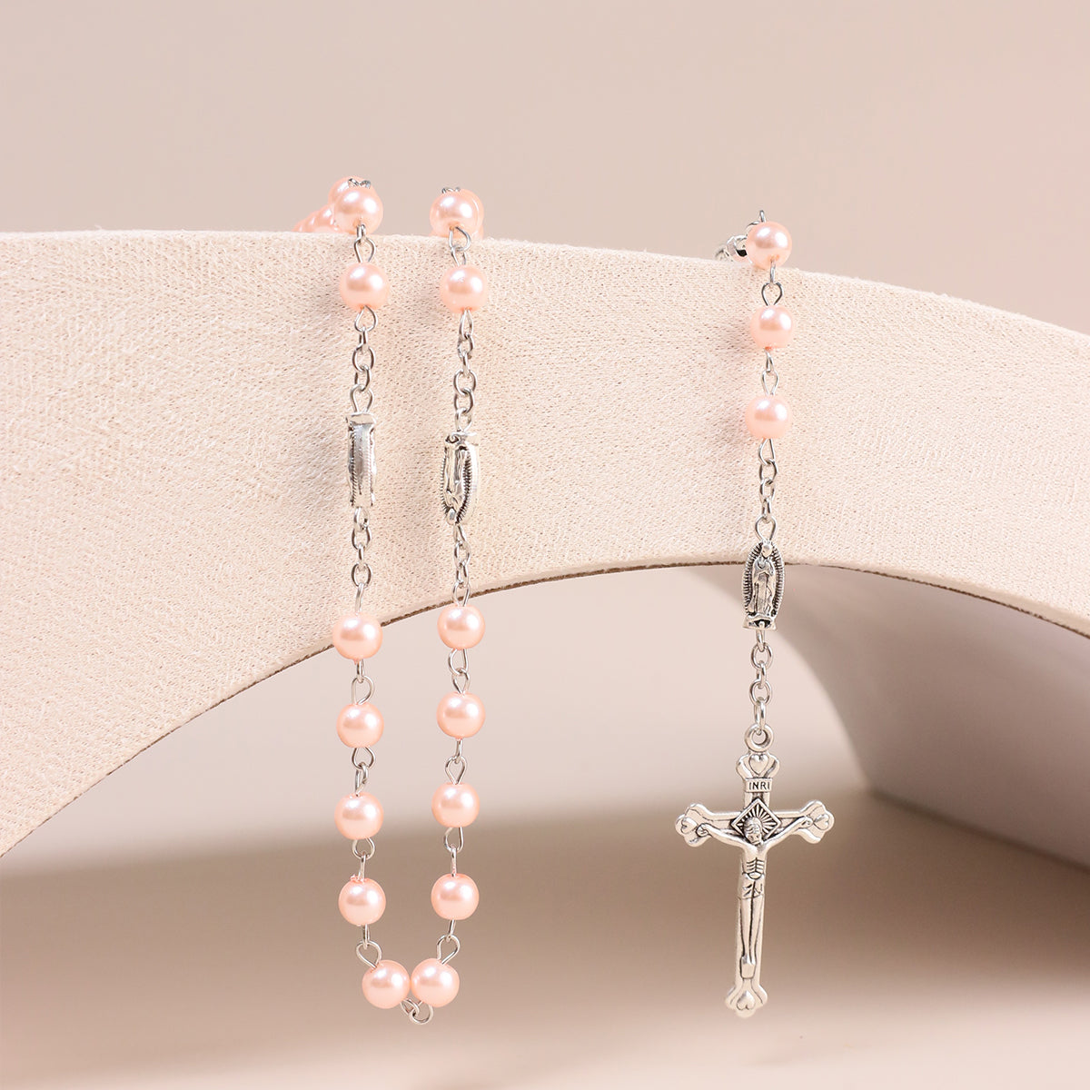 Glass Pearl Beads Catholic for men and women,Hematite Stone Saint Benedict Rosary,Bead Necklace