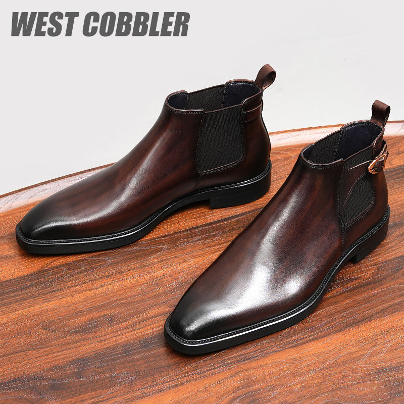 WESTCOBBLER Chelsea Leather Boots Gentleman's Business Dress Leather Boots