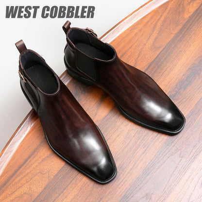 WESTCOBBLER Chelsea Leather Boots Gentleman's Business Dress Leather Boots