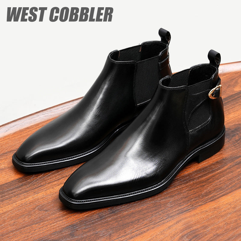 WESTCOBBLER Chelsea Leather Boots Gentleman's Business Dress Leather Boots