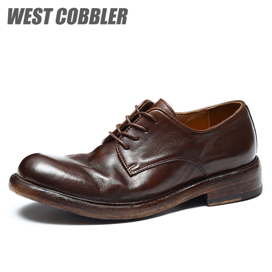 Museum Calf Leather Goodyear Craft British Style Business Dress Derby Shoes