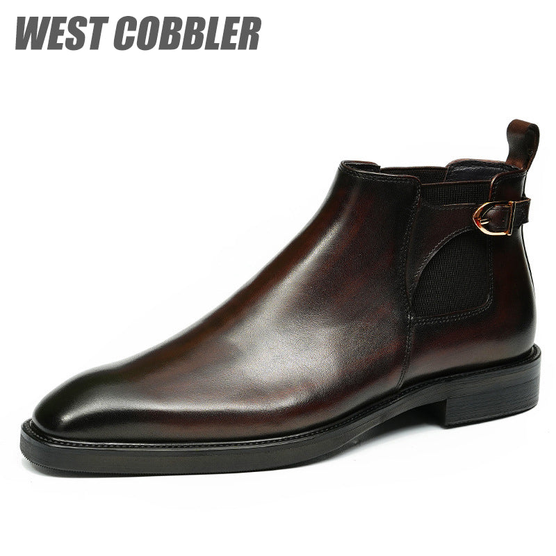 WESTCOBBLER Chelsea Leather Boots Gentleman's Business Dress Leather Boots