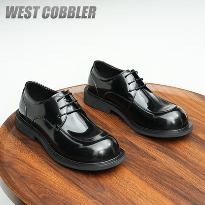 British Style Big Round Toe Mirror Business Casual Shoes