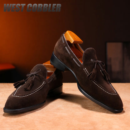 Tassel Casual Fiddle Back Loafers Leather Sole Museum Leather Goodyear Business Dress Shoes