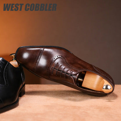 Goodyear Craft Cow Leather Sole Oxford Shoes|Piano Bottom British Style Business Leather Shoes