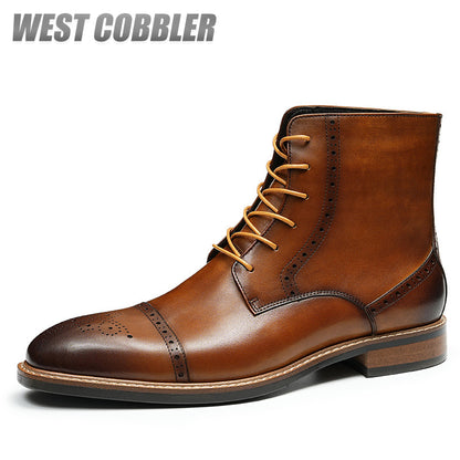 British Style Business Brogue Short Boots