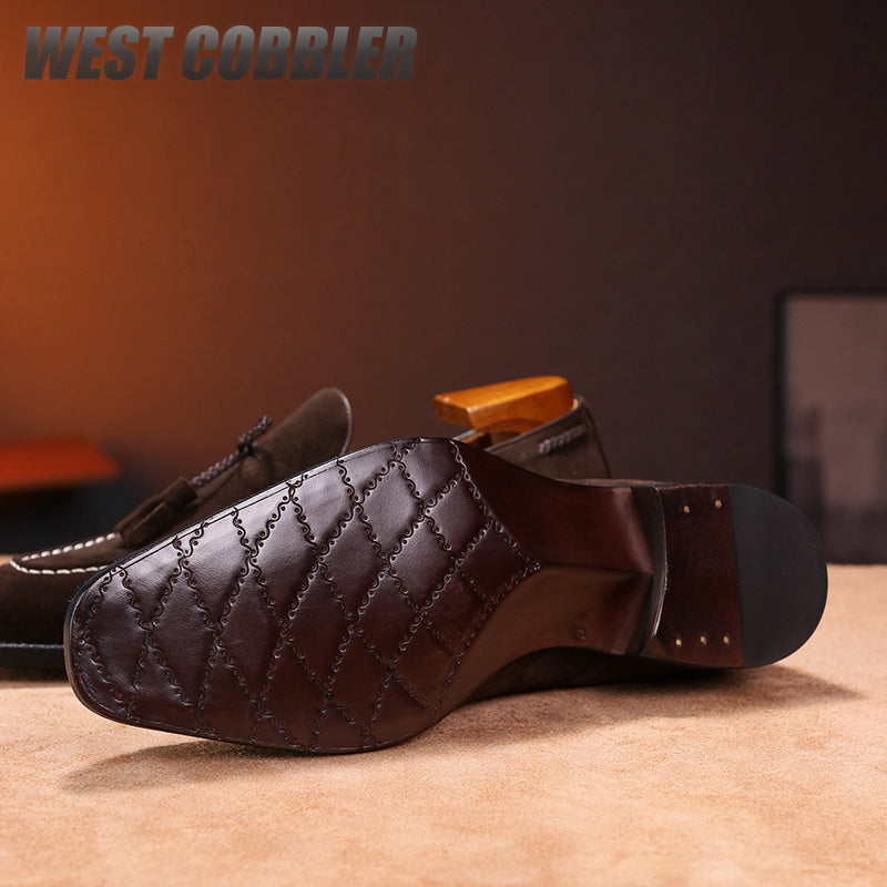 Tassel Casual Fiddle Back Loafers Leather Sole Museum Leather Goodyear Business Dress Shoes