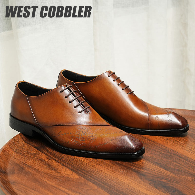 Engraved Design Business Oxford Shoes