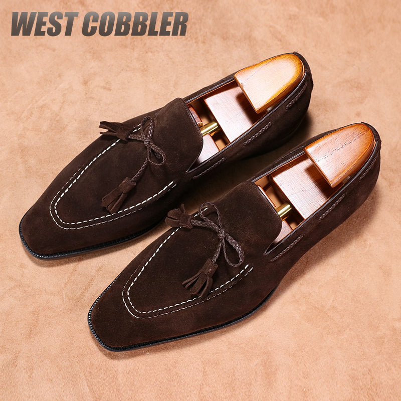 Tassel Casual Fiddle Back Loafers Leather Sole Museum Leather Goodyear Business Dress Shoes