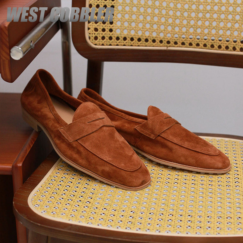 Handmade Old Money Suede Leather Loafers