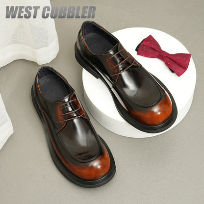 British Style Big Round Toe Mirror Business Casual Shoes