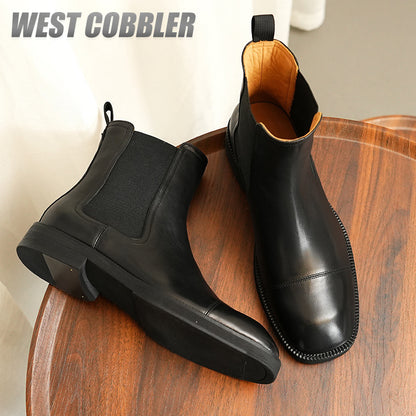 High-top Leather Chelsea Boots