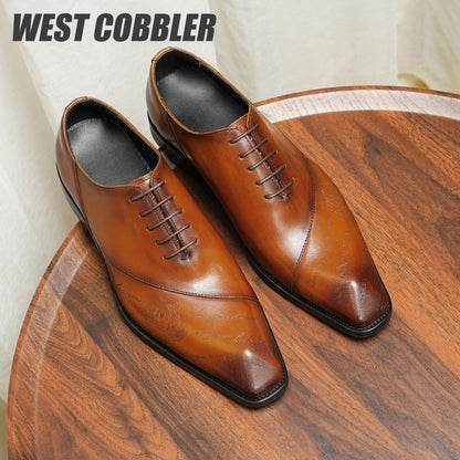 Engraved Design Business Oxford Shoes