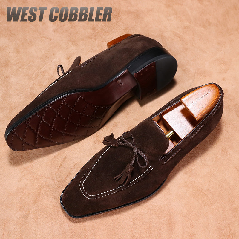 Tassel Casual Fiddle Back Loafers Leather Sole Museum Leather Goodyear Business Dress Shoes