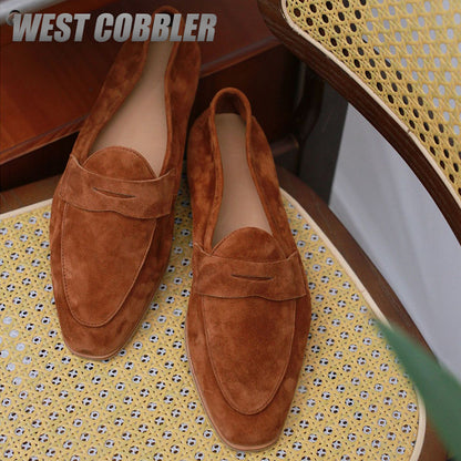 Handmade Old Money Suede Leather Loafers