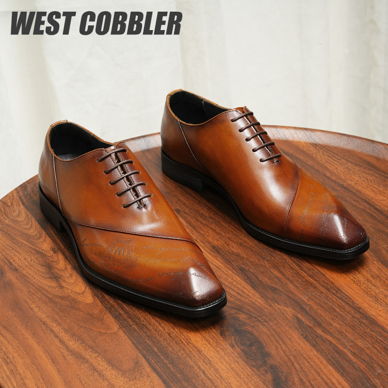 Engraved Design Business Oxford Shoes