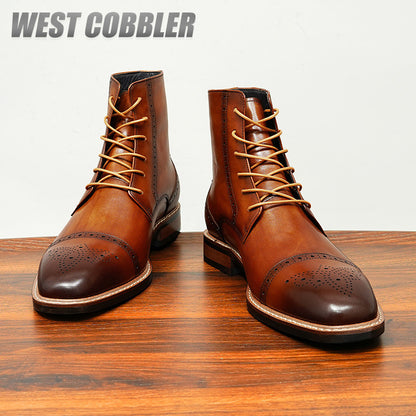 British Style Business Brogue Short Boots