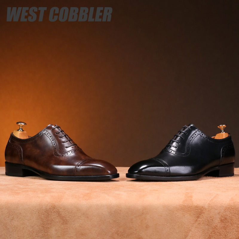 Goodyear Craft Cow Leather Sole Oxford Shoes|Piano Bottom British Style Business Leather Shoes