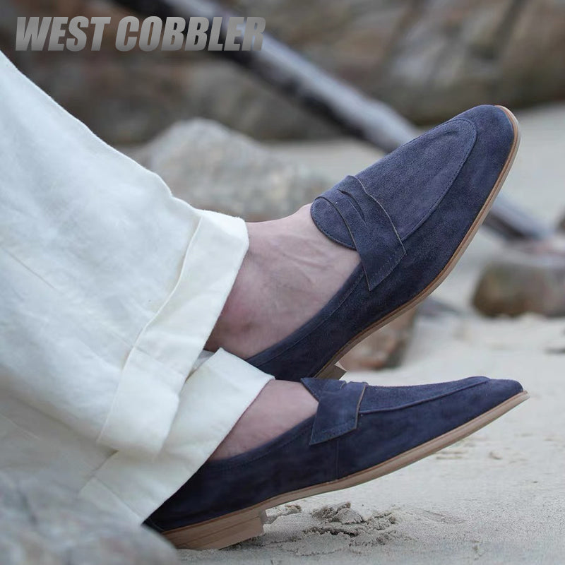 Handmade Old Money Suede Leather Loafers