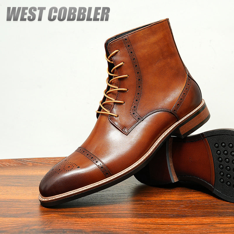 British Style Business Brogue Short Boots