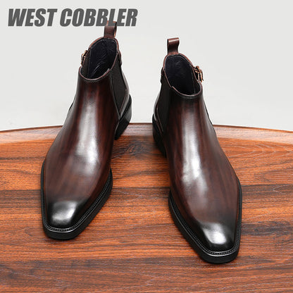 WESTCOBBLER Chelsea Leather Boots Gentleman's Business Dress Leather Boots